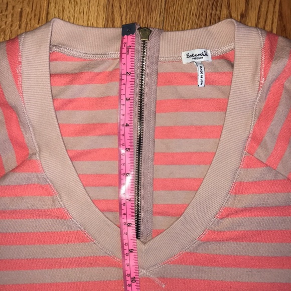 [Splendid] Women's V-Neck 3/4 Sleeve Zip Up Back - Picture 5 of 8